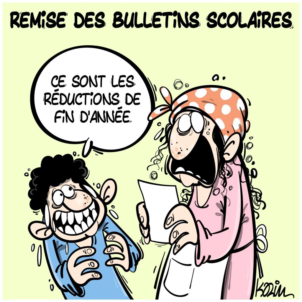 dessin presse humour cancres image drôle remise bulletins scolaires