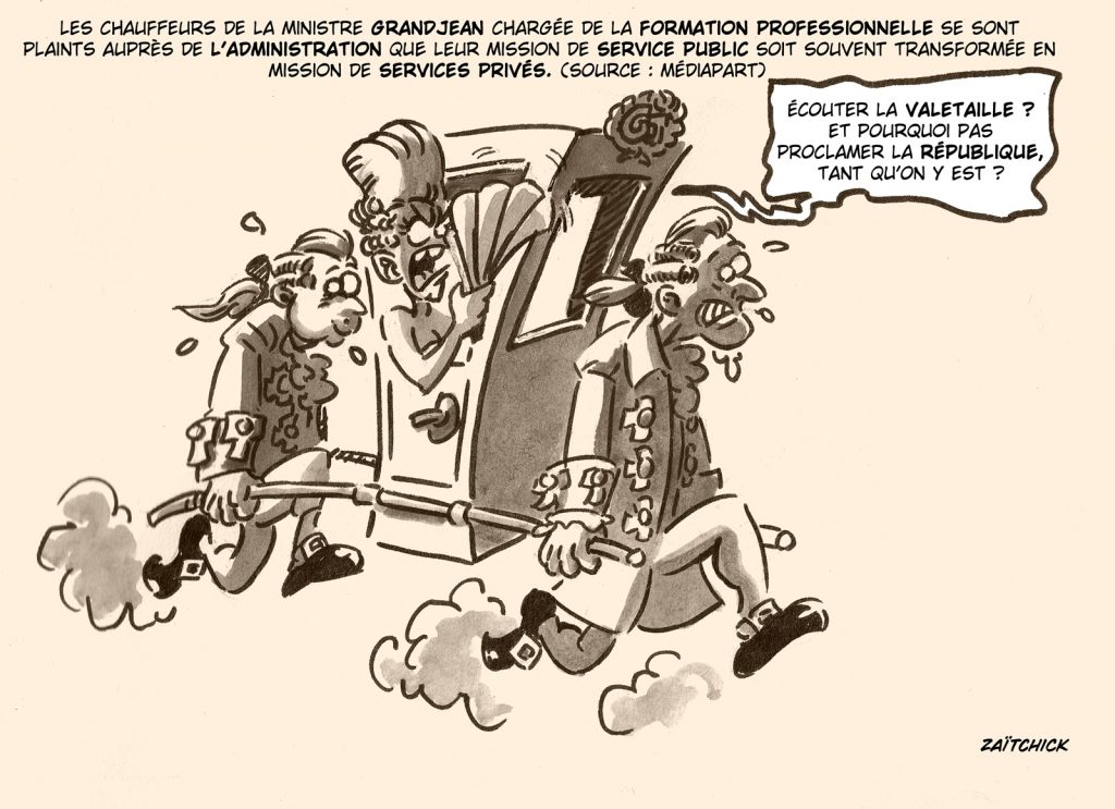 dessin presse humour chauffeurs Carole Grandjean image drôle mission service public