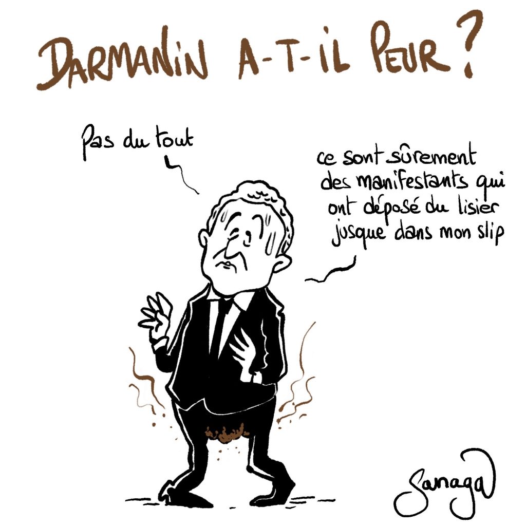 dessin presse humour Gérald Darmanin image drôle colère agriculteurs