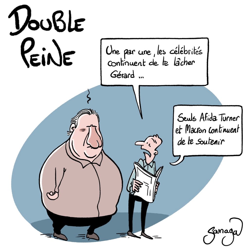 dessin presse humour célébrités soutien image drôle Gérard Depardieu