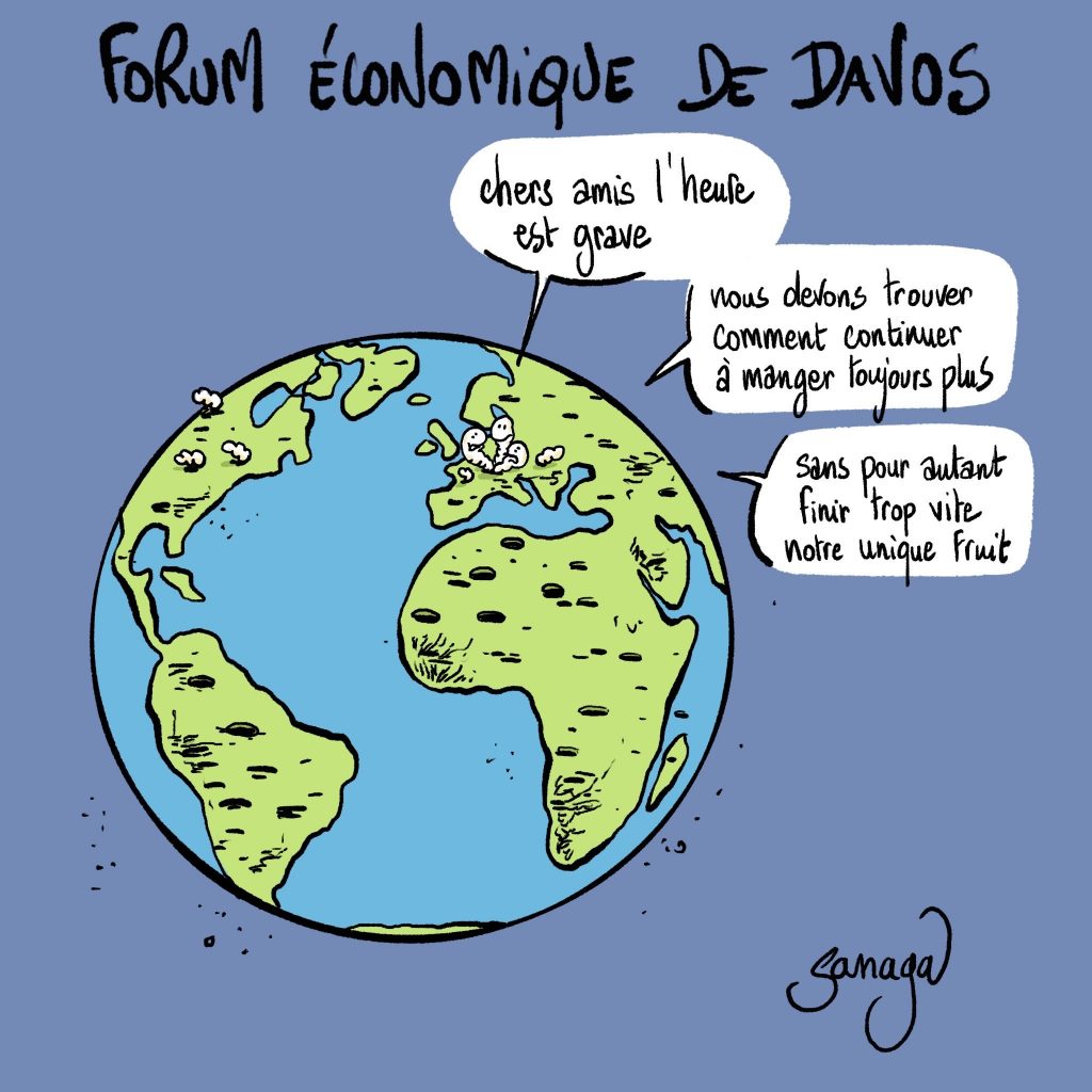 dessin presse humour ressources image drôle Forum économique de Davos