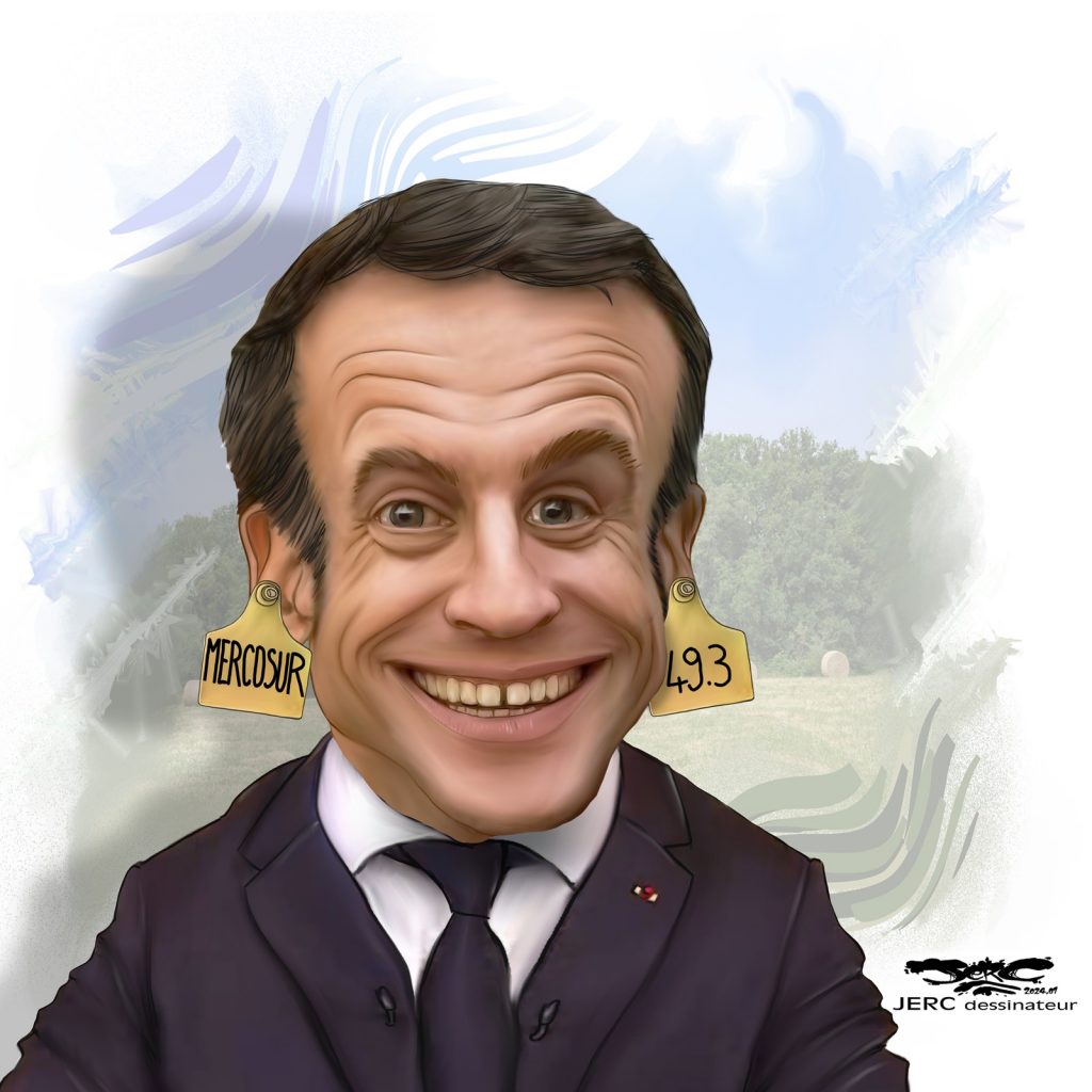 dessin presse humour Emmanuel Macron image drôle colère agriculteurs