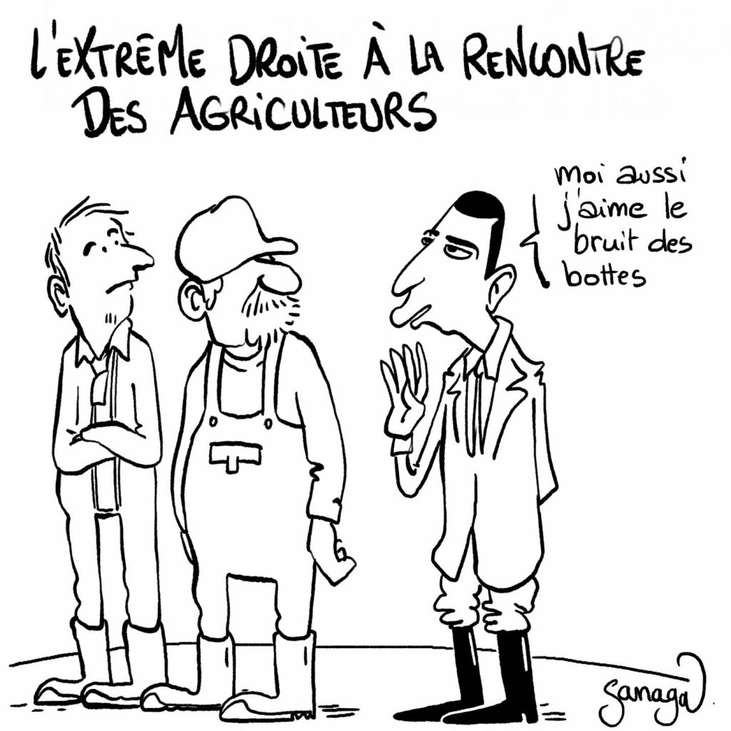 dessin presse humour Jordan Bardella image drôle colère agriculteurs