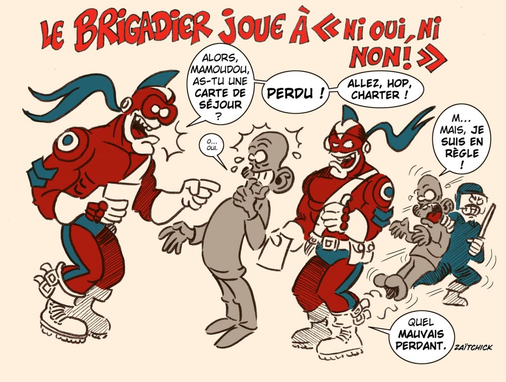 image drôle Le Brigadier et la loi immigration