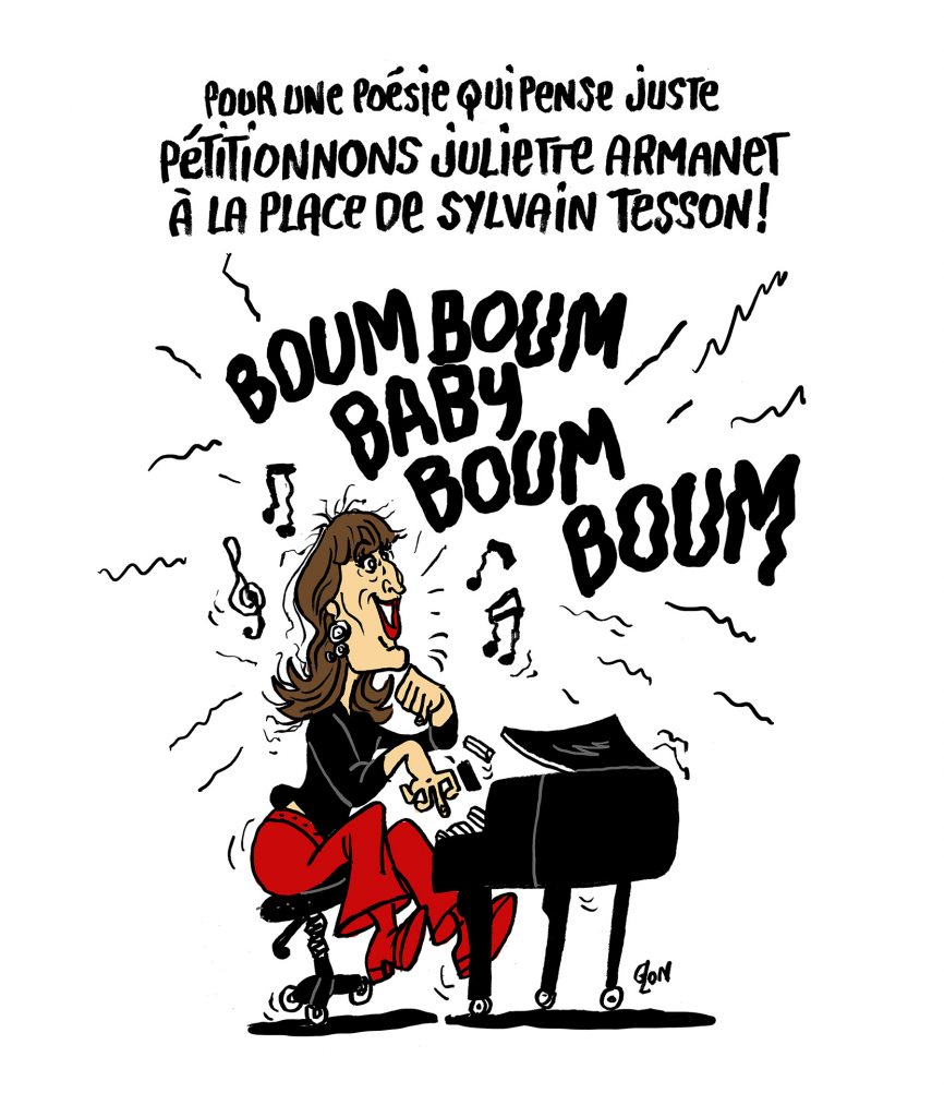 dessin presse humour choix Juliette Armanet Sylvain Tesson image drôle parrainer Printemps des Poètes