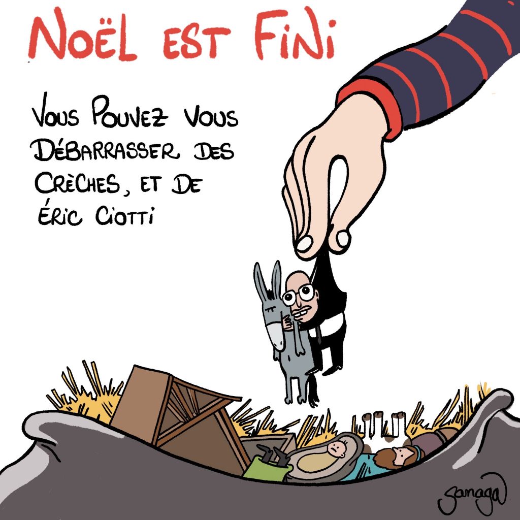 dessin presse humour Éric Ciotti image drôle crèches Noël