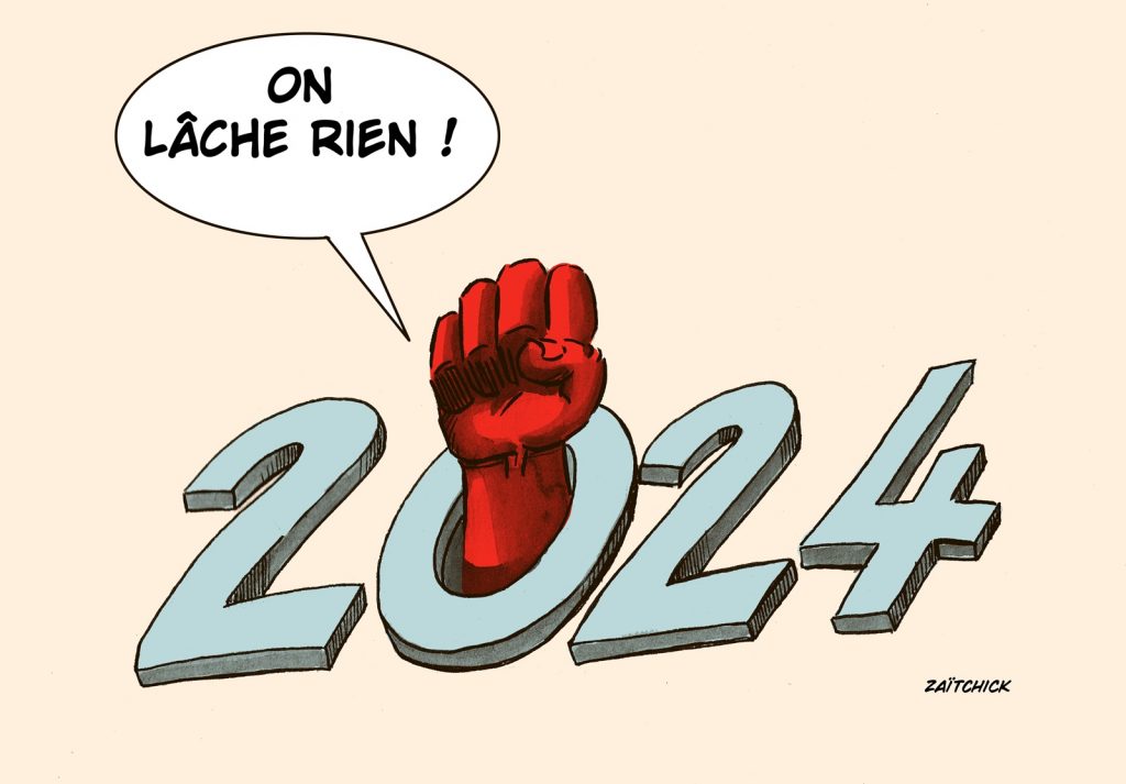 dessin presse humour nouvelle année 2024 image drôle