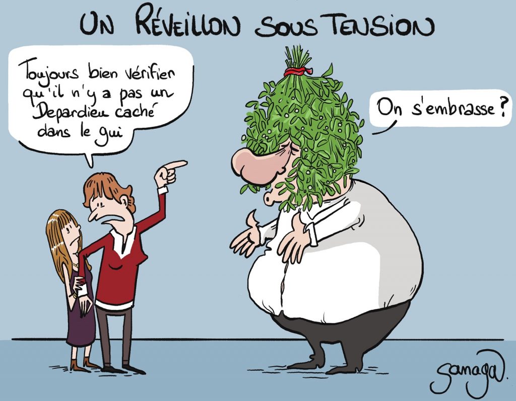 dessin presse humour Gérard Depardieu image drôle réveillon nouvel an
