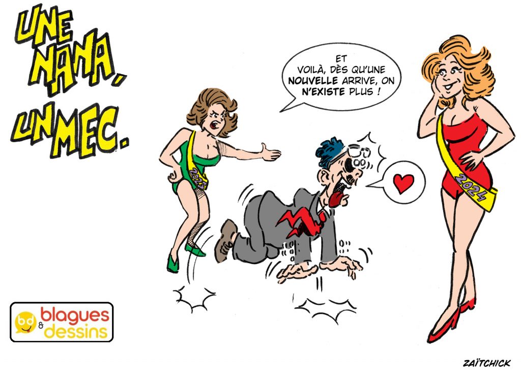 blague dessin humour mec nana homme femme nouvelle année 2024