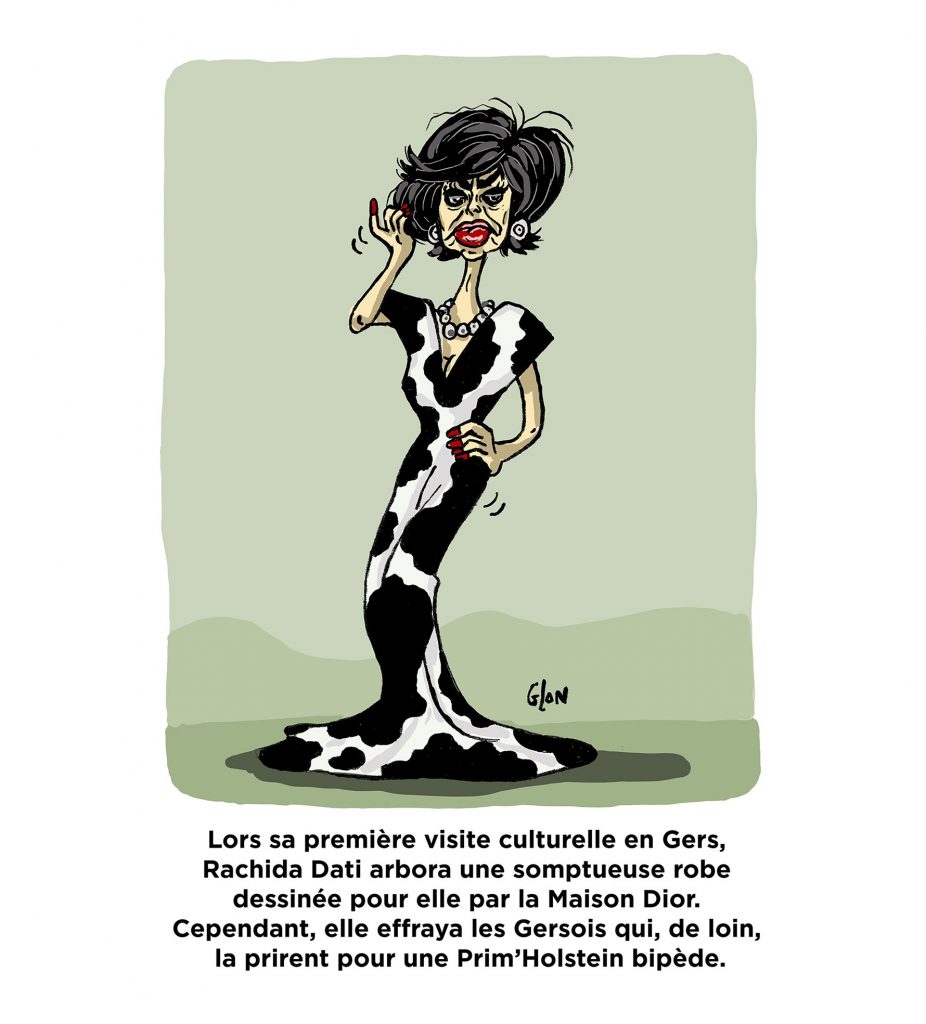 dessin presse humour nomination Rachida Dati image drôle vaches Prim’Holstein Gers