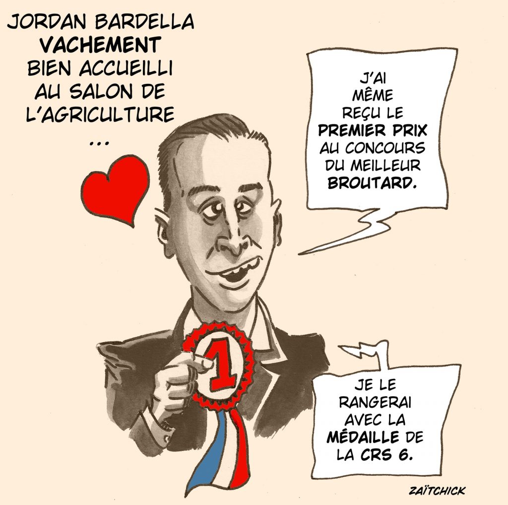 dessin presse humour Jordan Bardella image drôle Salon Agriculture