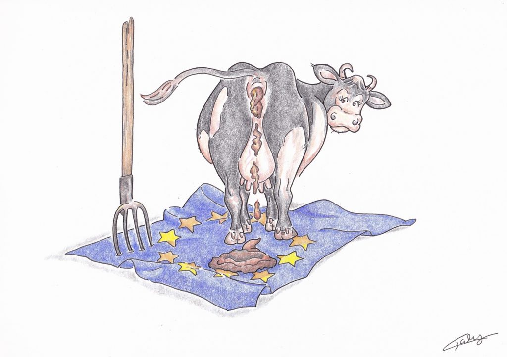 dessin presse humour Union Européenne image drôle colère agriculteurs