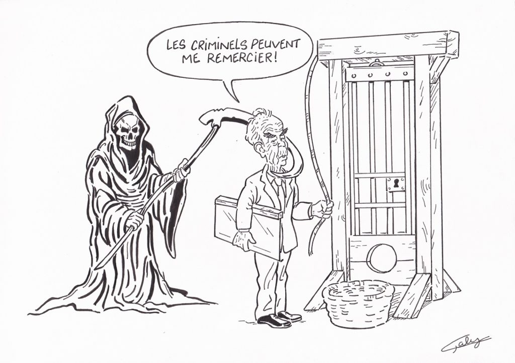 dessin presse humour décès Robert Badinter image drôle peine de mort