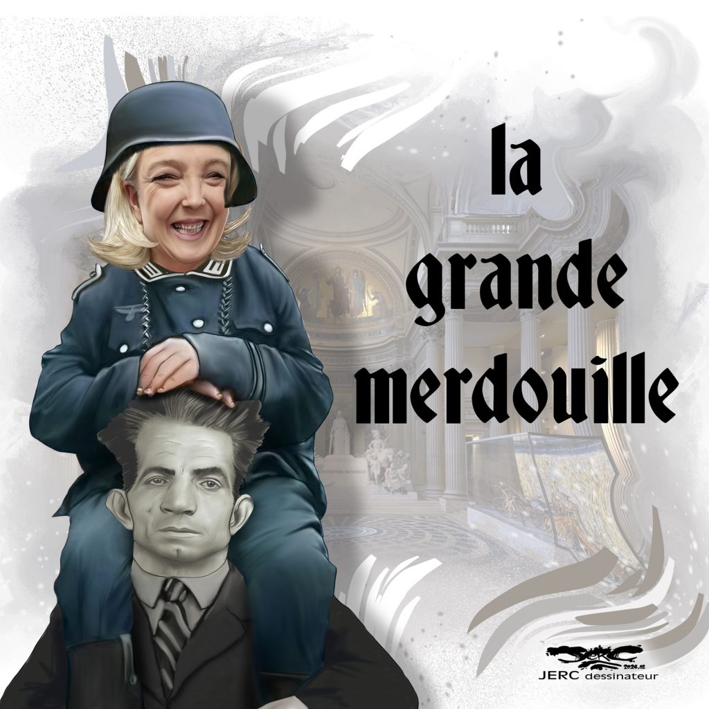 dessin presse humour Missak Manouchian Panthéon image drôle Marine Le Pen