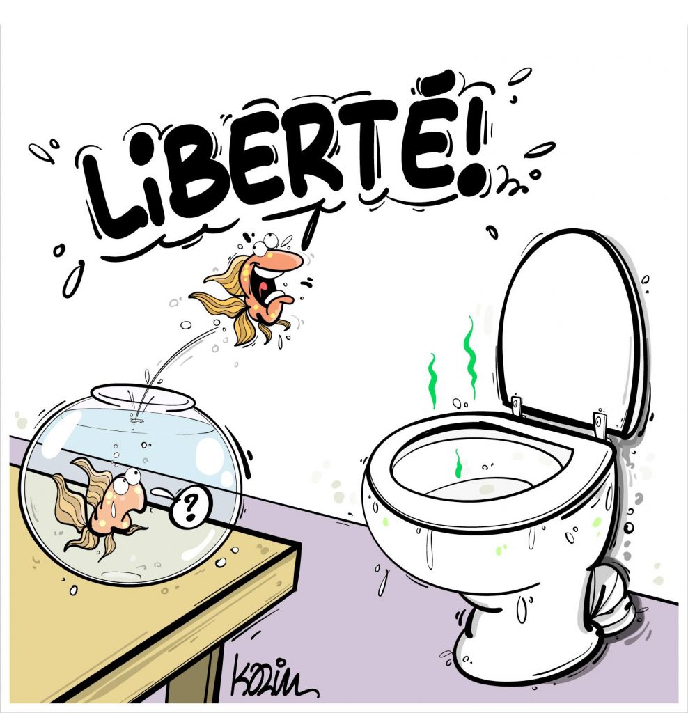 dessin presse humour poissons image drôle liberté