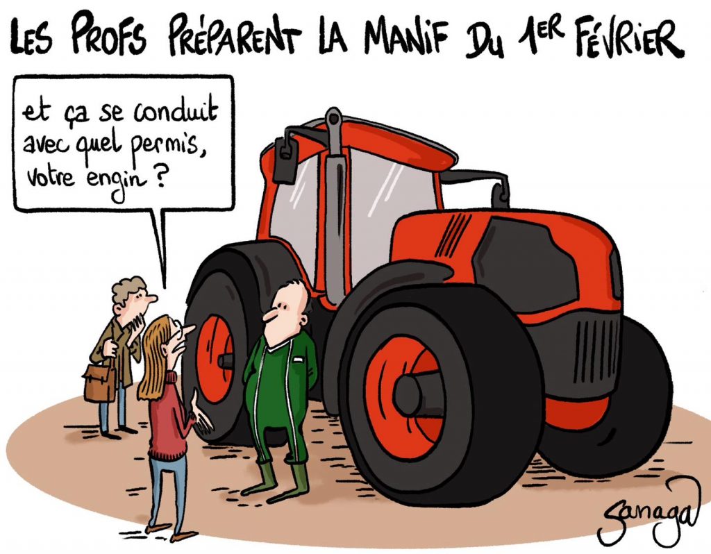 dessin presse humour manifestation professeurs image drôle colère agriculteurs