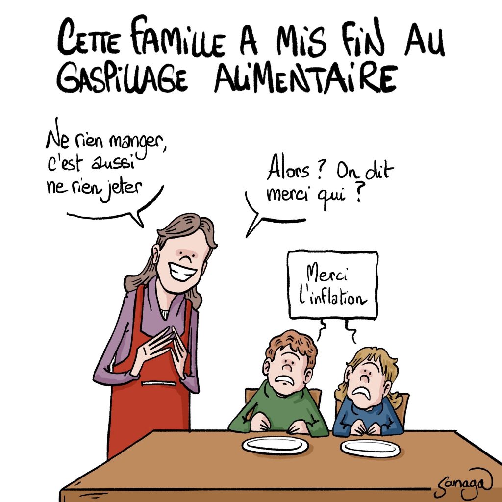 dessin presse humour paupérisation inflation image drôle gaspillage alimentaire