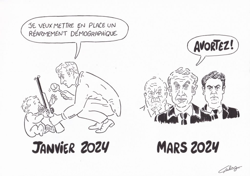 dessin presse humour Emmanuel Macron image drôle contradictions