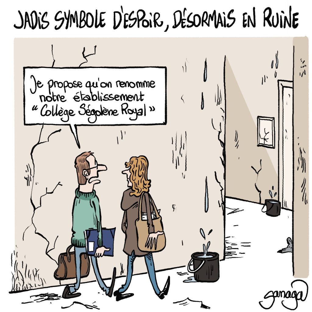 dessin presse humour Ségolène Royal image drôle espoir ruine