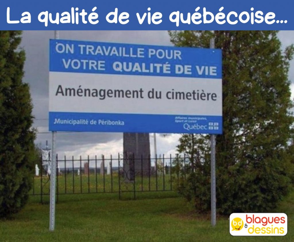 dessin humour aménagement cimetière image drôle qualité vie Québec