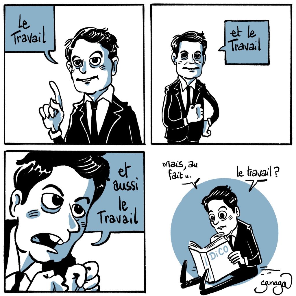 dessin presse humour Gabriel Attal image drôle travail