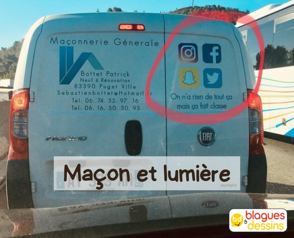 dessin humour publicité maçonnerie générale image drôle réseaux sociaux