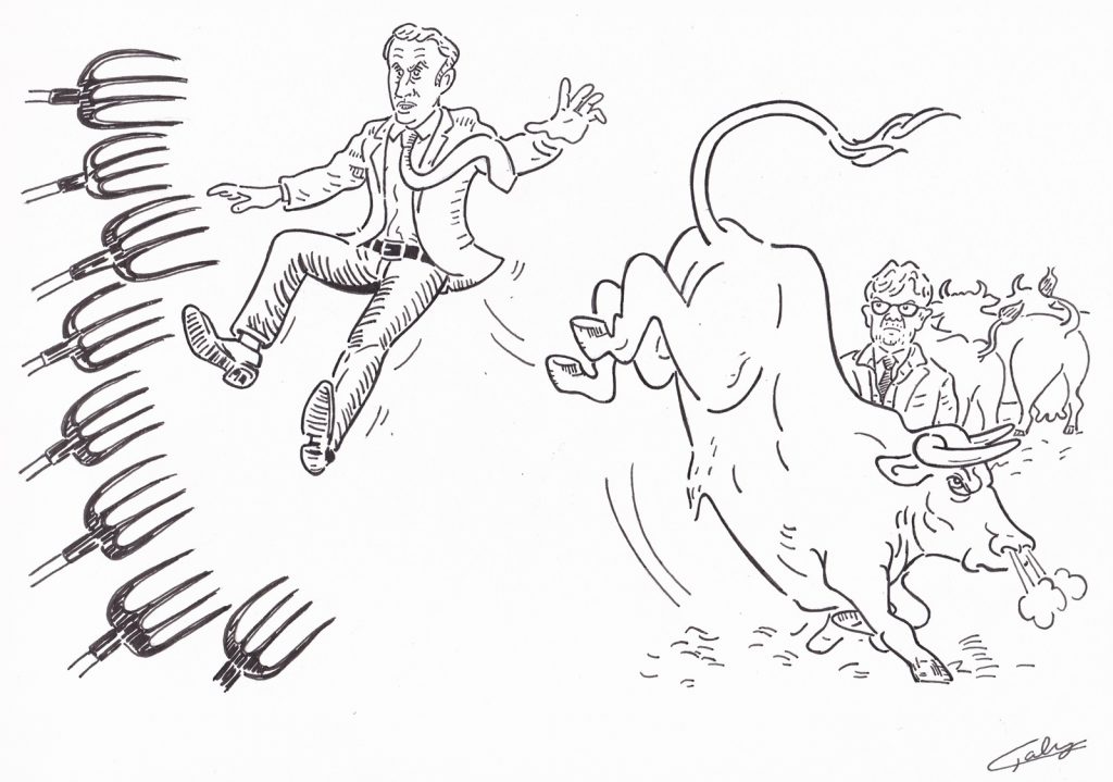 dessin presse humour Marc Fesneau Emmanuel Macron image drôle Salon Agriculture