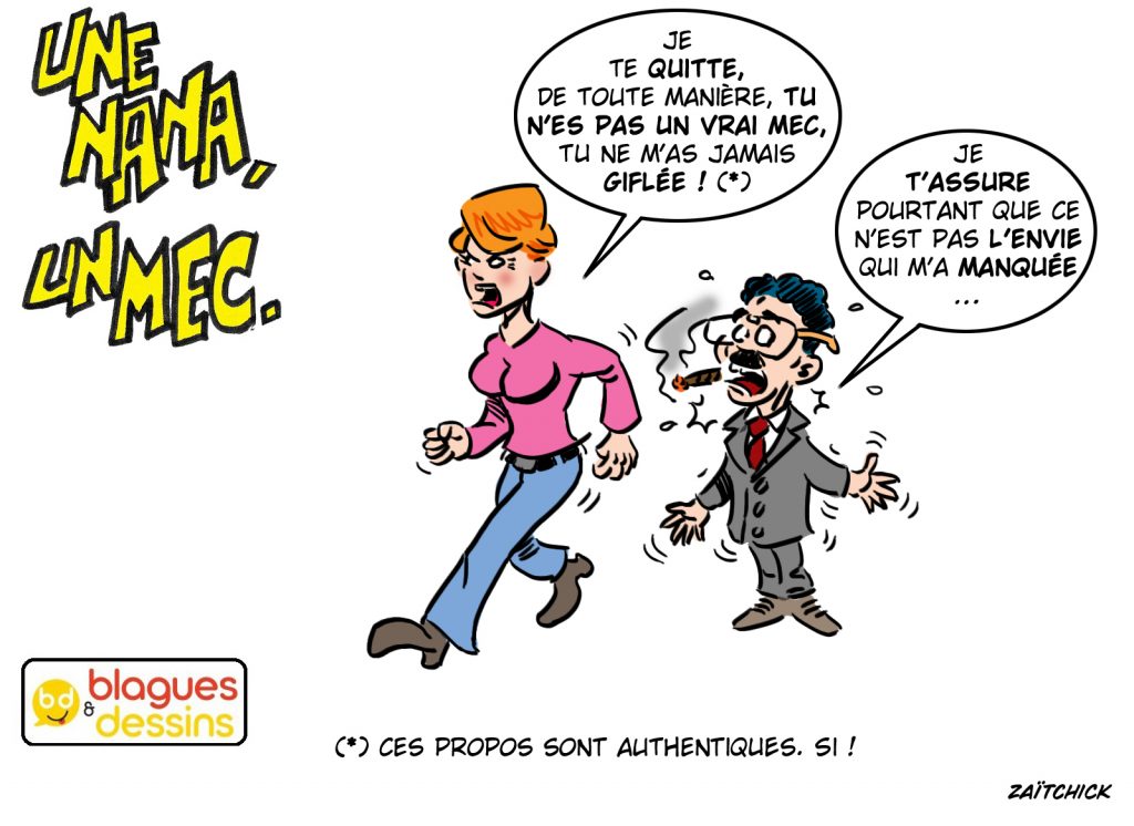 blague dessin humour mec nana homme femme séparation gifle violence conjugale