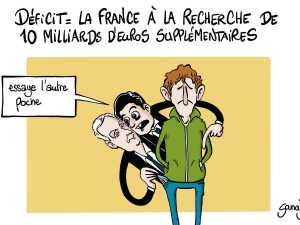 dessin presse humour Gabriel Attal Bruno Le Maire image drôle déficit budgétaire poches Français