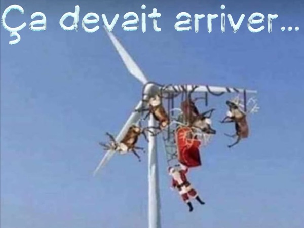 dessin humour Père Noël image drôle danger éoliennes