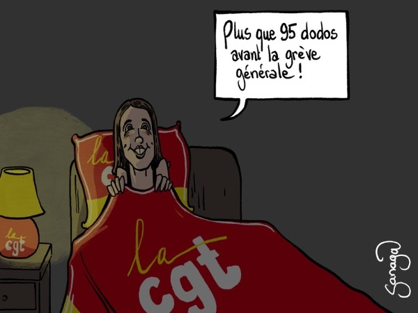 dessin presse humour préavis grève CGT image drôle Jeux Olympiques Paris 2024
