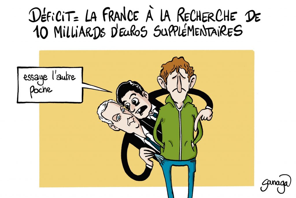 dessin presse humour Gabriel Attal Bruno Le Maire image drôle déficit budgétaire poches Français