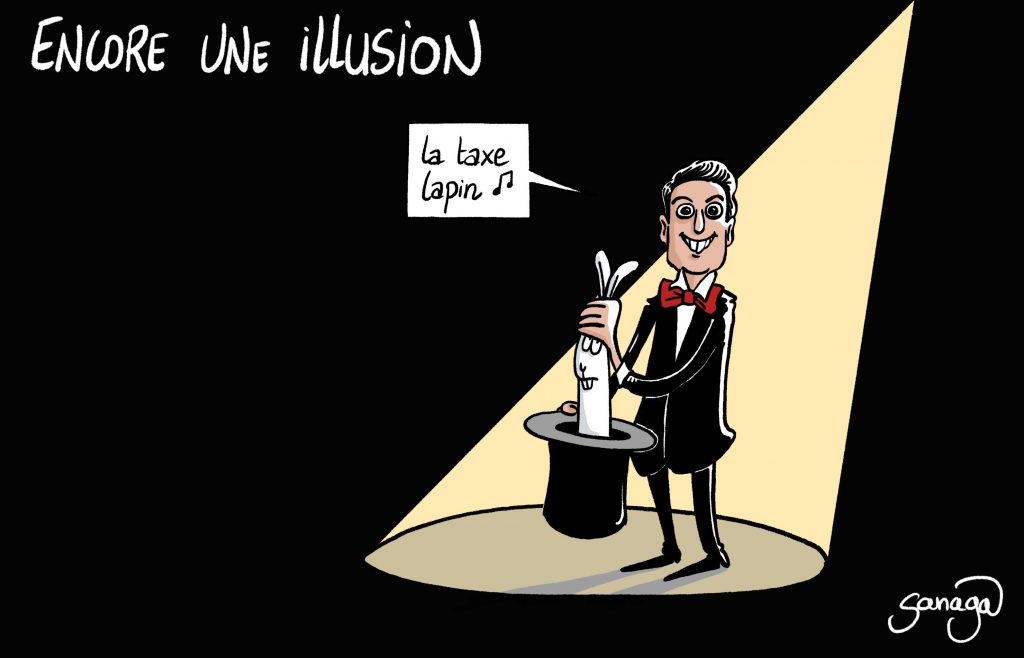 dessin presse humour Gabriel Attal image drôle taxe lapin