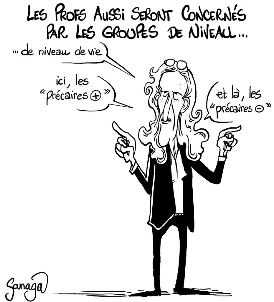 dessin presse humour Nicole Belloubet image drôle groupes de niveau