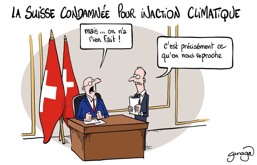 dessin presse humour condamnation Suisse image drôle inaction climatique