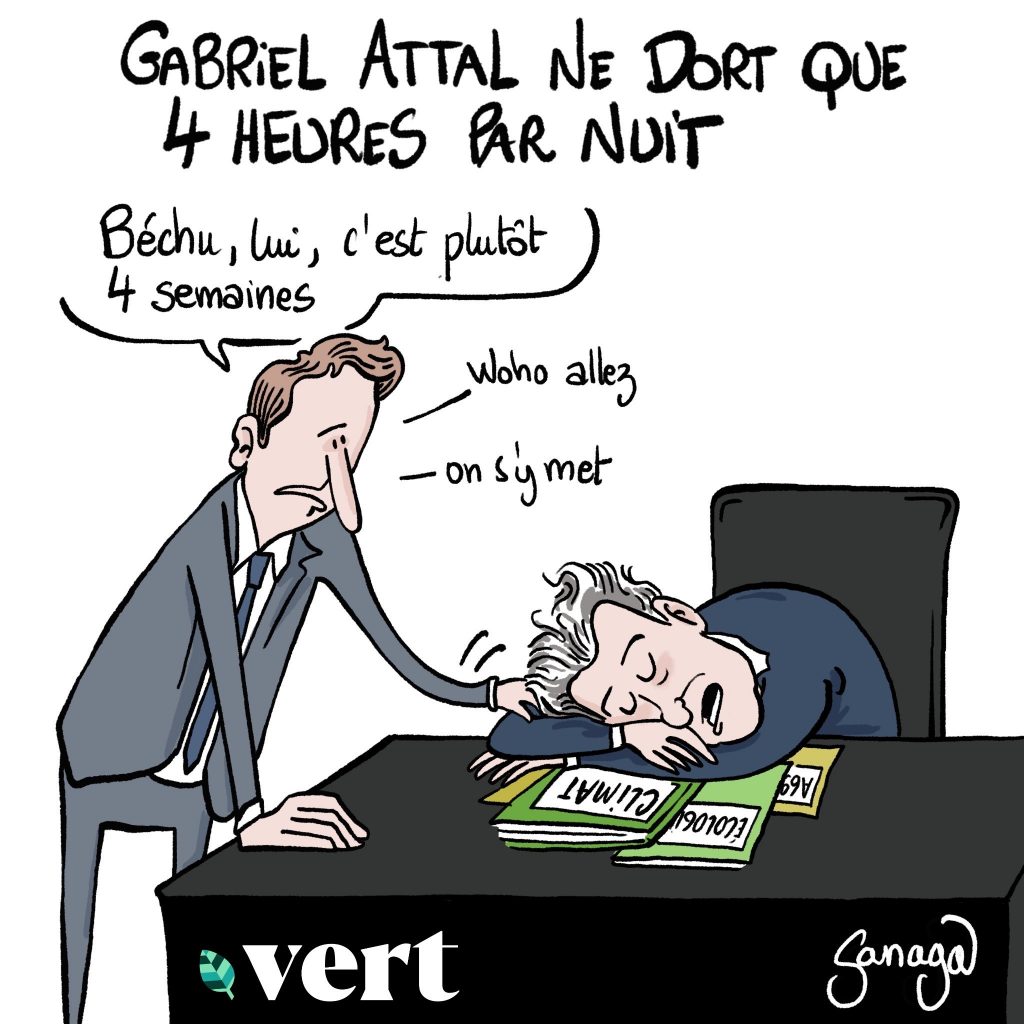 dessin presse humour Gabriel Attal image drôle Christophe Béchu