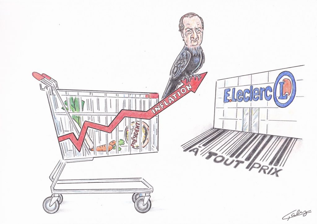 dessin presse humour Michel-Édouard Leclerc image drôle profit inflation