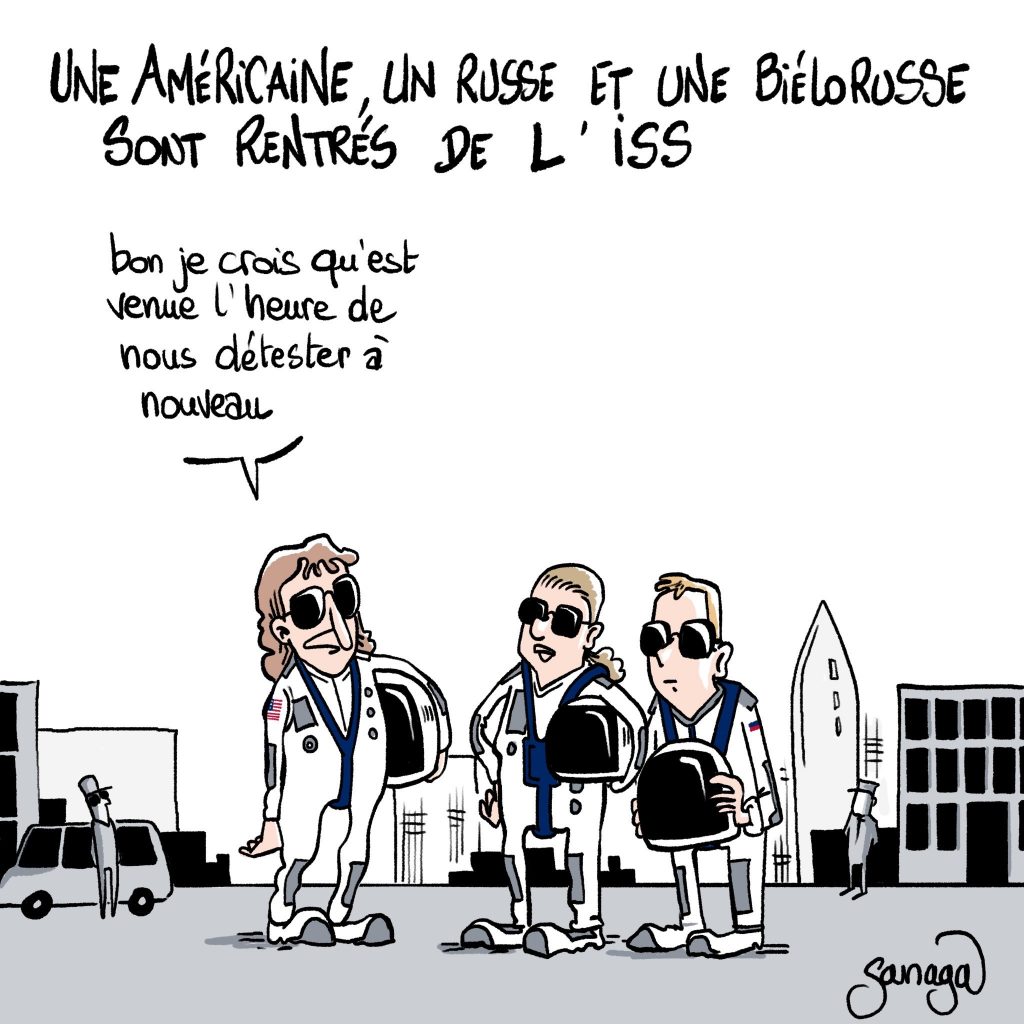 dessin presse humour entente astronaute image drôle cosmonaute ISS