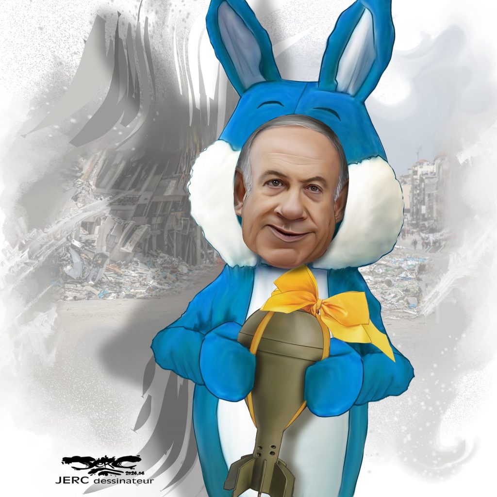 dessin presse humour Pâques image drôle conflit Gaza