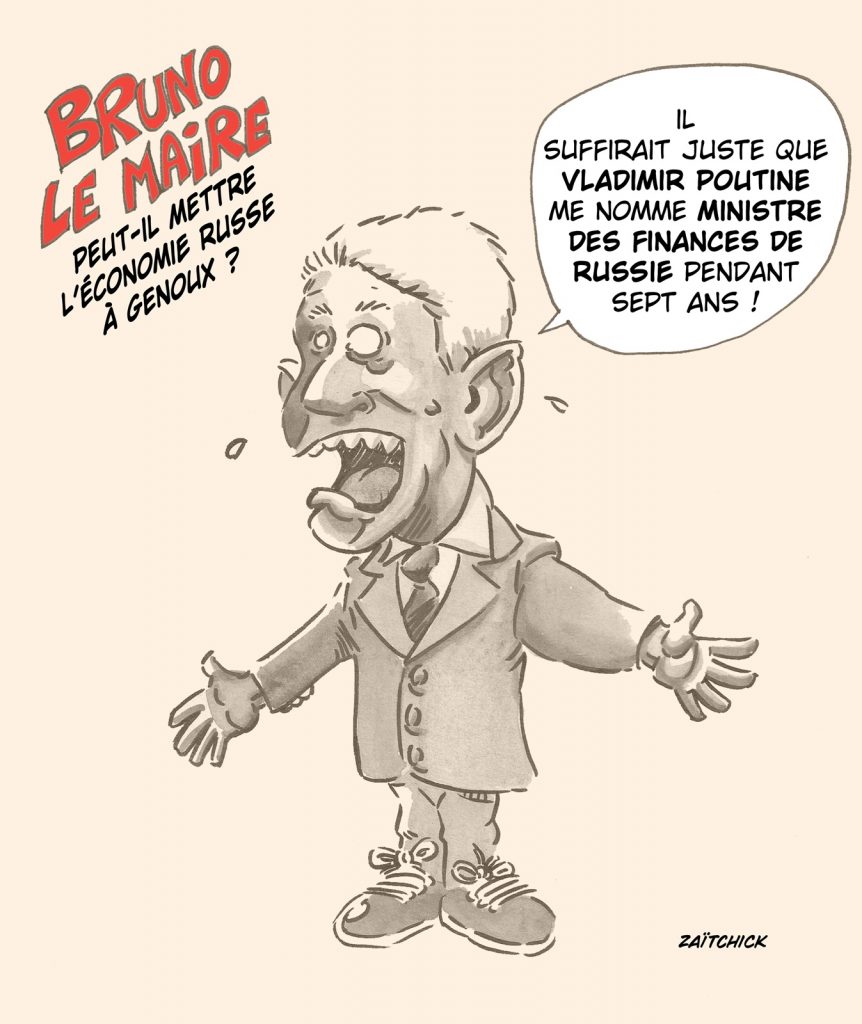 dessin presse humour Bruno Le Maire image drôle économie russe