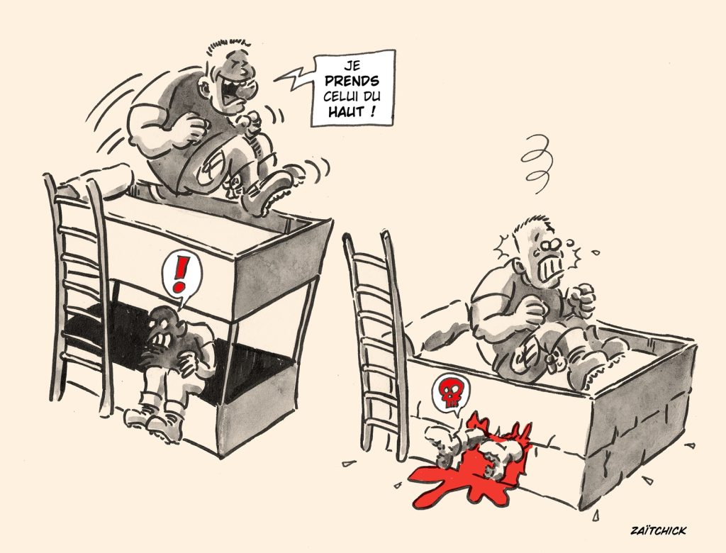 dessin presse humour lits superposés image drôle ellipse narrative bande dessinée