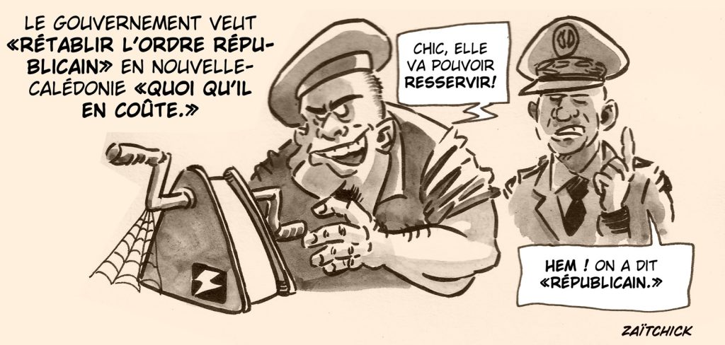 dessin presse humour rétablissement ordre républicain image drôle Nouvelle-Calédonie