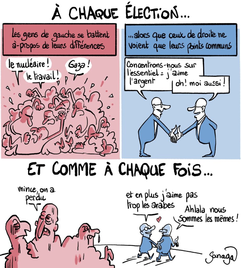 dessin presse humour élections image drôle gens de droite gens de gauche