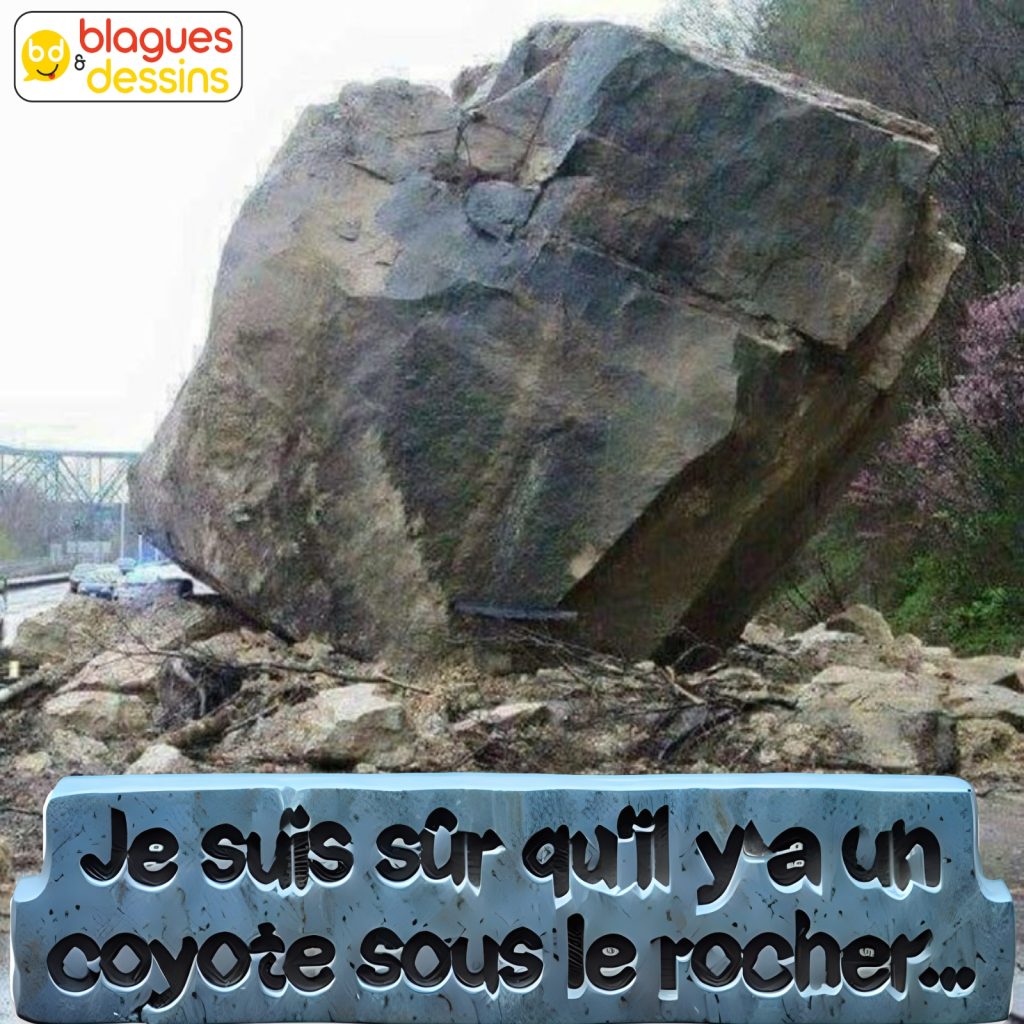 dessin humour rocher coyote image drôle dessin animé Bip Bip