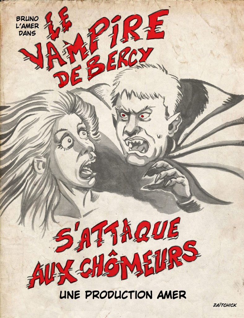 dessin presse humour Bruno Le Maire image drôle vampire chômeurs