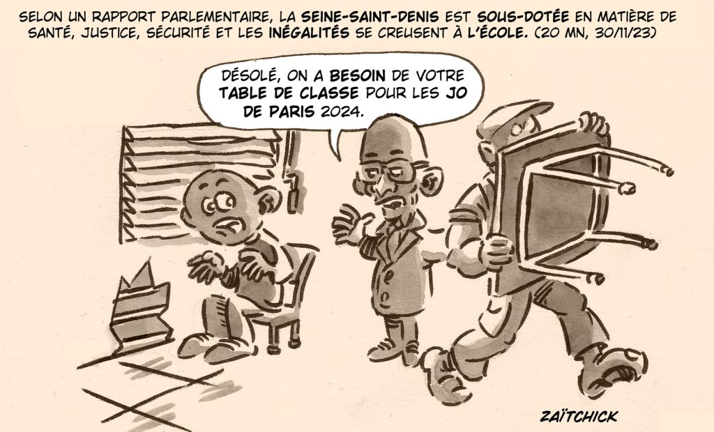 dessin presse humour sous-dotation image drôle Seine-Saint-Denis