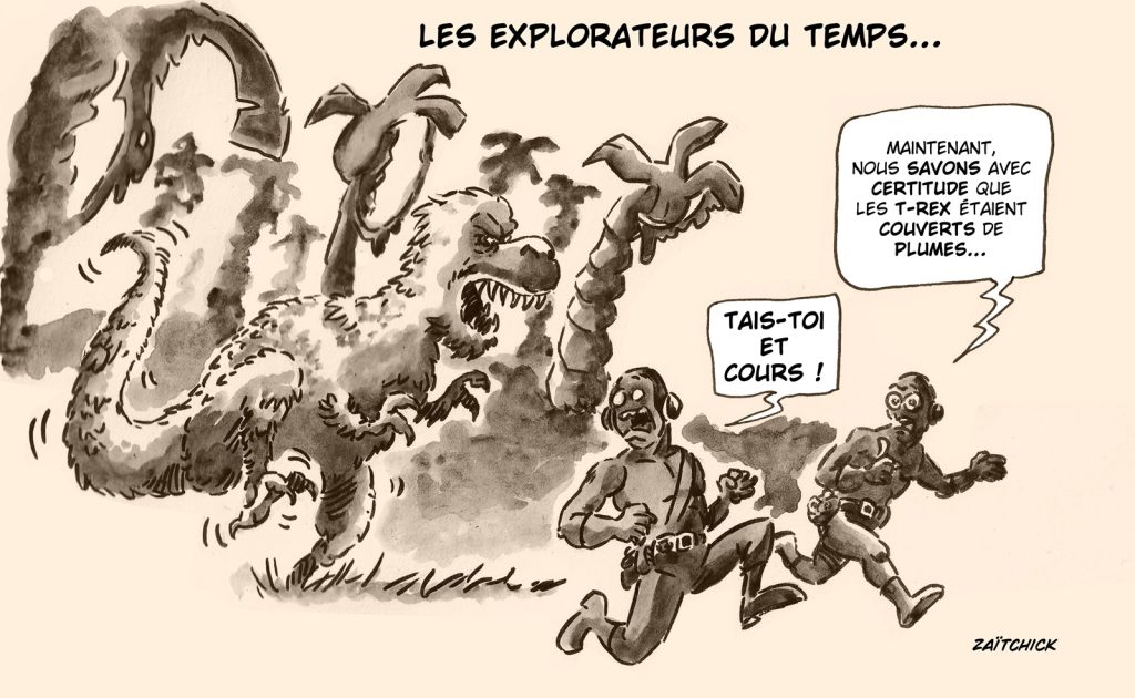 dessin presse humour voyage temps image drôle Tyrannosaurus rex