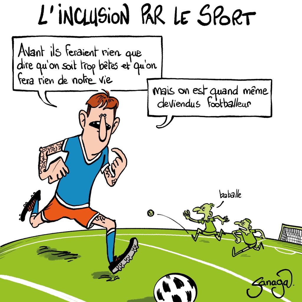 dessin presse humour inclusion sport image drôle football