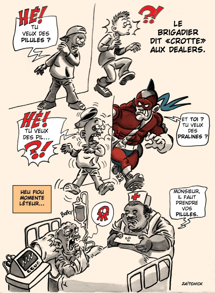 image drôle Le Brigadier trafic drogue