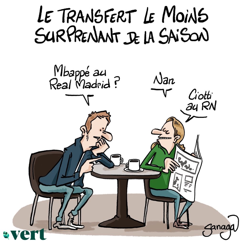 dessin presse humour ralliement Éric Ciotti image drôle Rassemblement National